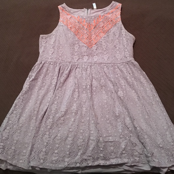 Purple and orange lace dress