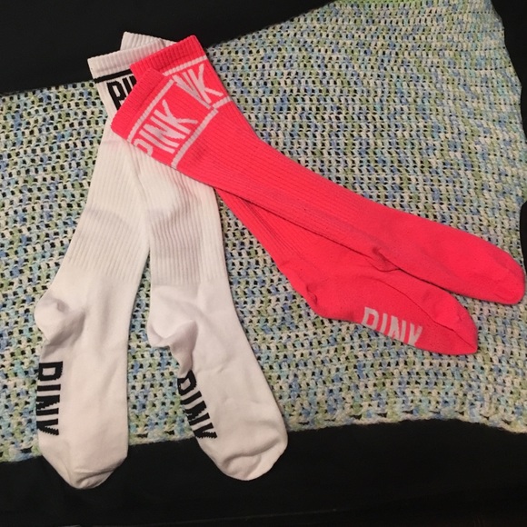 Pink and white PINK socks