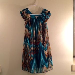 Multi Color Dress with Detailed Sleeves