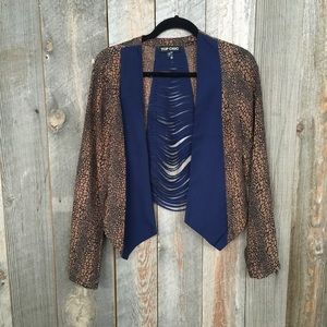 Navy & Leopard Blazer