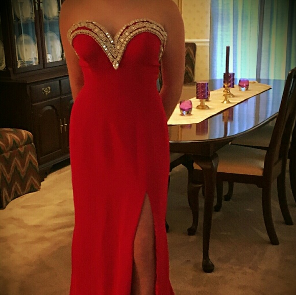 Couture Strapless Gown with Swarovski Crystals - Picture 2 of 6