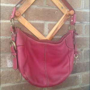 Deep red fossil bag