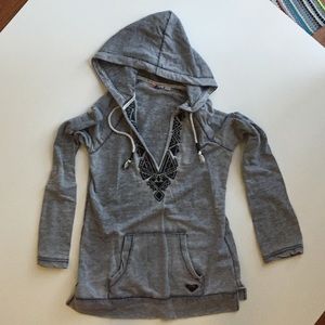 Roxy Pullover Tunic Hoodie - Embroidered Detail