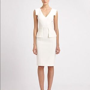 Black Halo white peplum Keyton dress