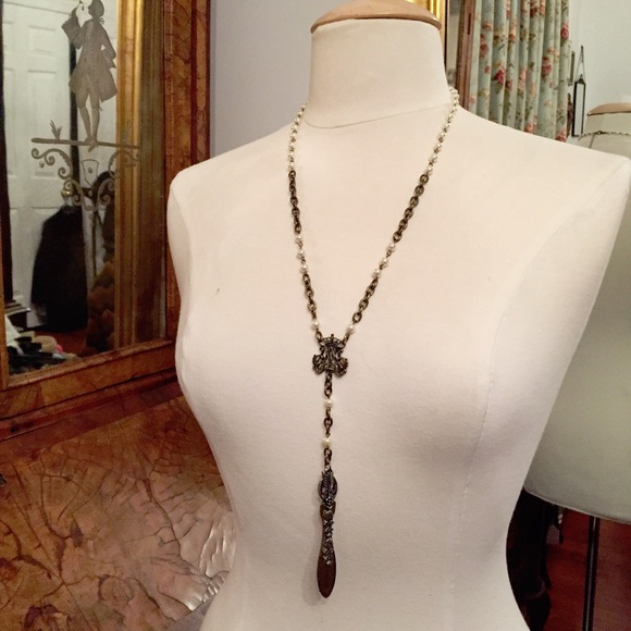 SUPER SALE Vintage Inspired Silver Pearl Necklace