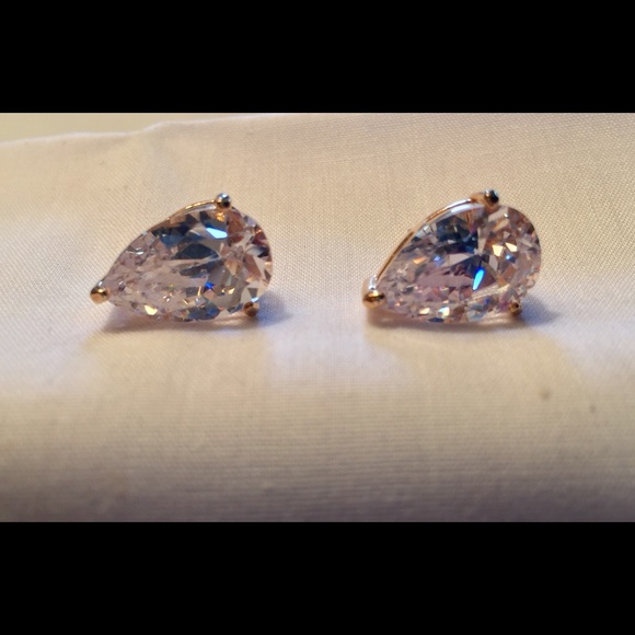 Diamonique solitaire earrings