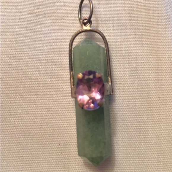 Jade and amethyst pendant