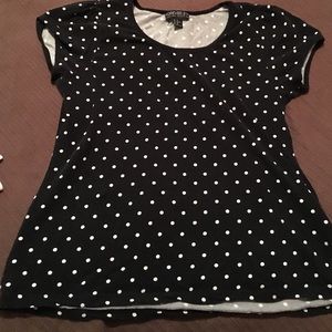 Black and white polka dotted top