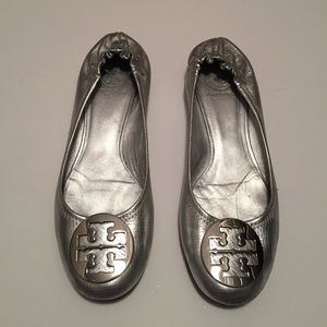 Tory Burch Shoes - Tory Birch Silver Reva Flats Tory Burch Shoes - Tory Birch Silver Reva Flats