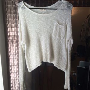 White sheer sweater