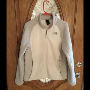 The North Face Gray & White jacket. Women's L