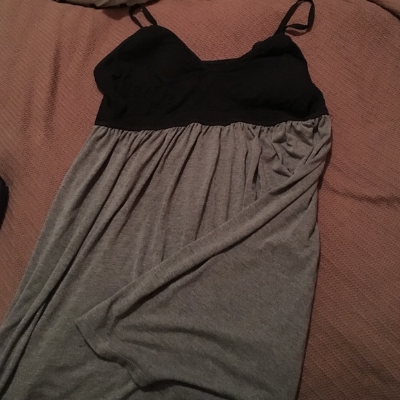 Black and grey spaghetti strap pj dress