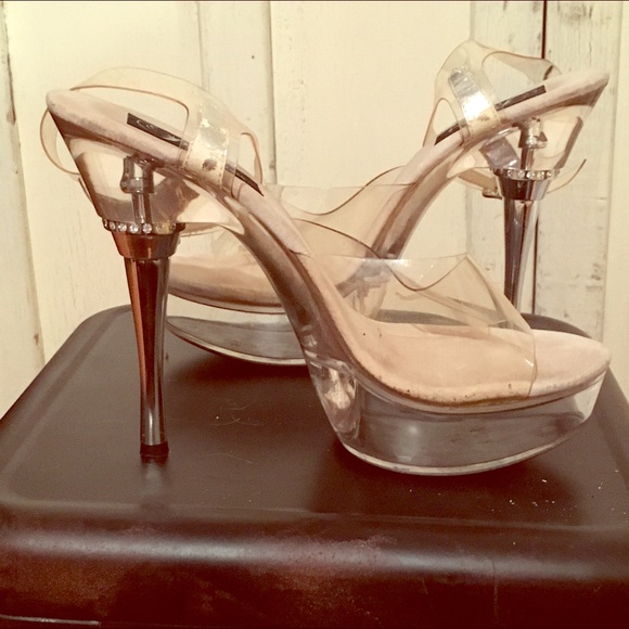 Pleaser Rhinestone & Lucite Heels- Bridal  Prom