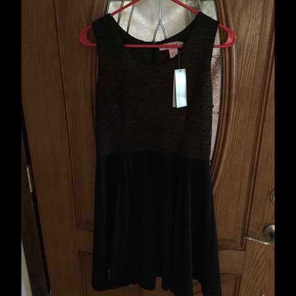 Brand New - Francesca's Black and Gold Dress