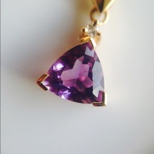 14k gold amethyst pendant