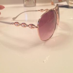 White and rose gold avatar sunglasses
