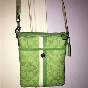 Green Coach cross-body