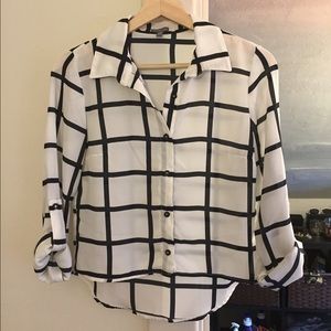 White and Black Blouse