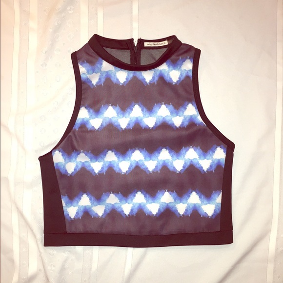 Printed crop top with sheer back! - Picture 1 of 3
