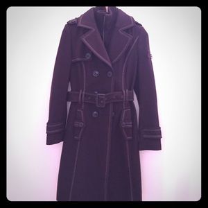 Brown wool blend classic trend coat