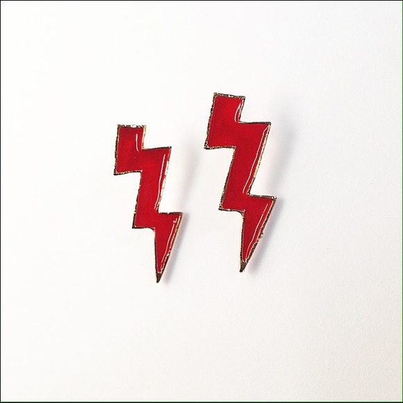 👍Host Pick👍Red Light bolt stud earrings