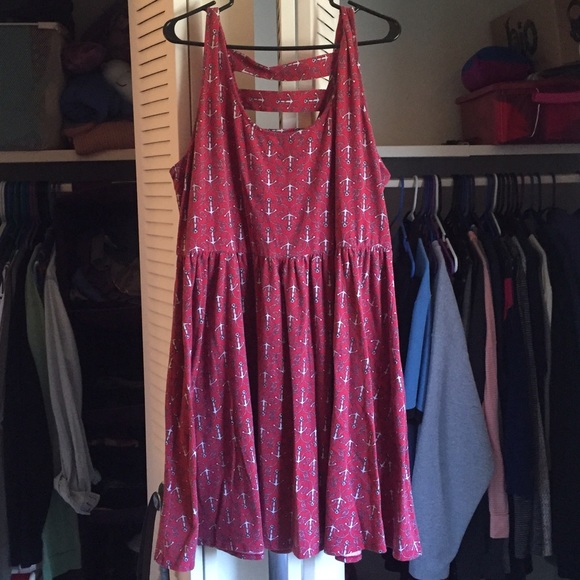 Red/White Anchor Print Dress from Torrid