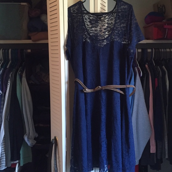 Blue A-line Mesh Illusion Dress from Torrid