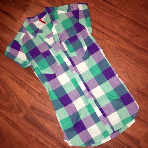 Button down plaid shirt
