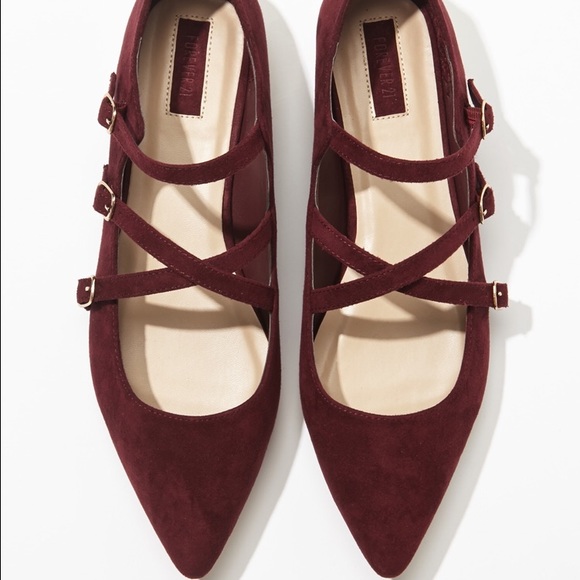 *RESERVED* Never Worn Faux Suede Strappy Flats
