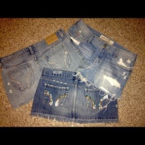 HOLLISTER Denim Mini Skirt 3pc BUNDLE sz 7