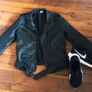 Genuine Leather Jacket H&M