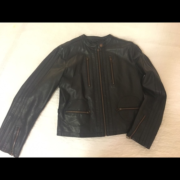 Leather motorcycle jacket