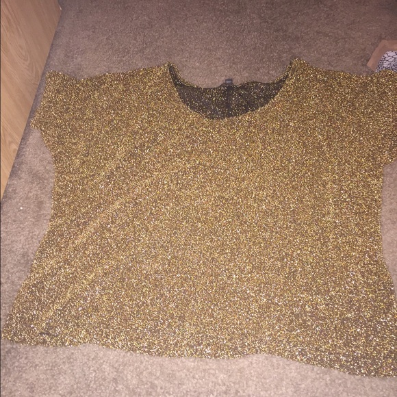 Boxy gold crop top
