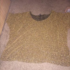 Boxy gold crop top