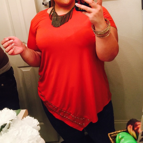 Orange plus size top