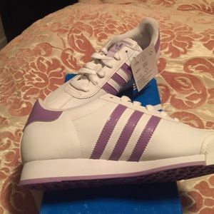 Adidas Superstar purple and white