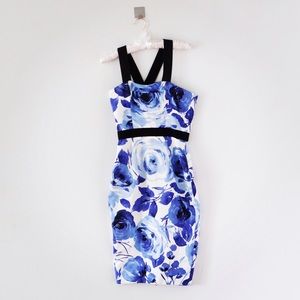 • SALE • Floral Print Fitted Silk Dress