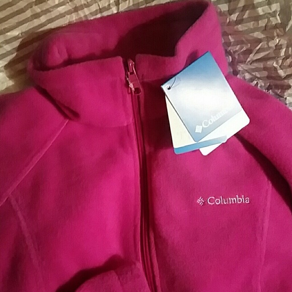 🎁NEW COLUMBIA ❄️ pink magenta zip up teddy jacket fleece coat - Picture 2 of 5