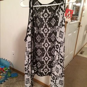 Ethnic print cardigan