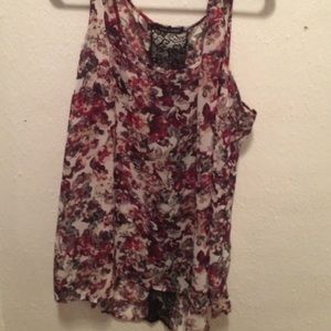 Tank top. Lace detail on back.