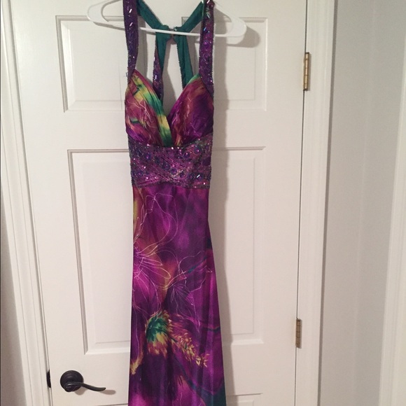 David's Bridal Prom Dress Floral Print Sz 7/8