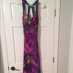 David's Bridal Prom Dress Floral Print Sz 7/8