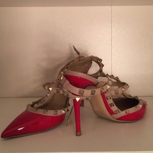Valentino red nude rockstuds