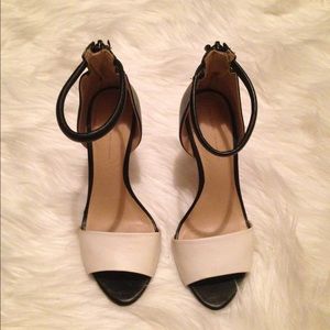 Zara black and white ankle strap heels!