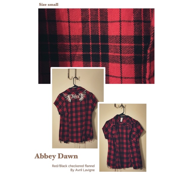 Abbey Dawn Red/Black Checkered Flannel