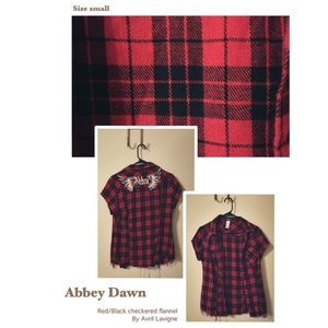 Abbey Dawn Red/Black Checkered Flannel