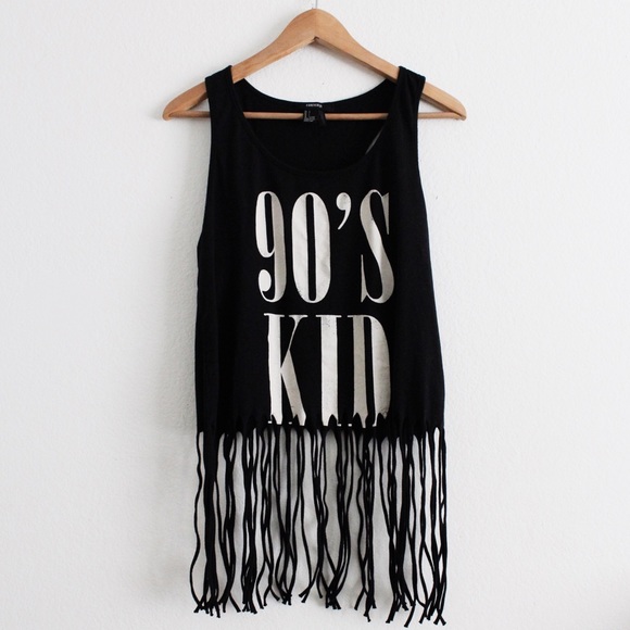 Forever 21 Shirts Tops 90s Kid Fringe Crop Top Poshmark