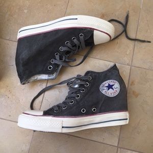 NWT (or shoe box :) Distressed Converse Wedges
