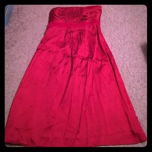 Banana Republic strapless red dress.