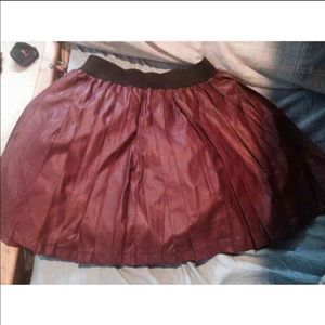 Burgundy Leather Skirt
